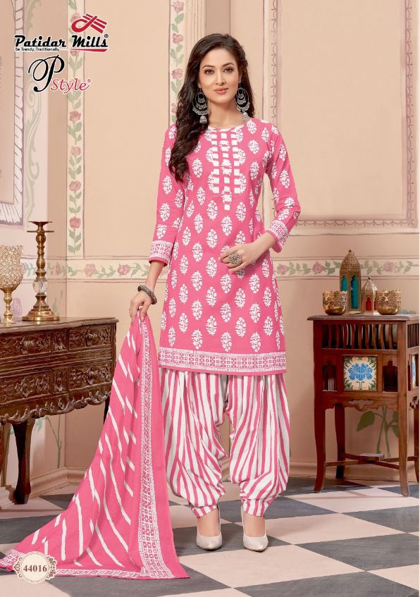 Patidar P Style 44 Regular Wear Printed Cotton Dress Material Collection